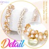 CAKURE Pearl Ponytail Holder Beaded Hair Ties Elastic Bling Hair