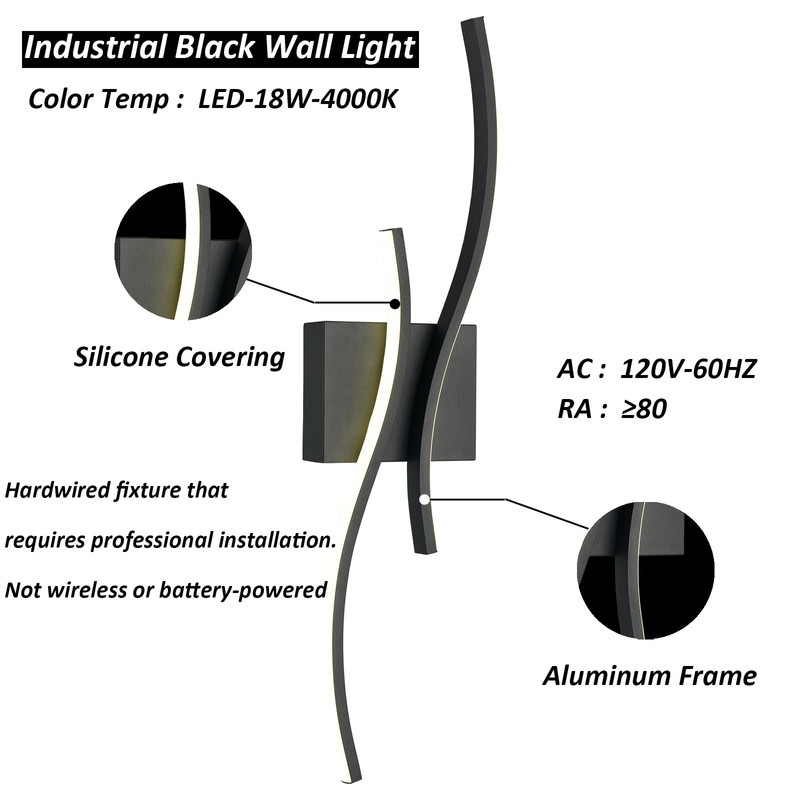 TENGIANTS Modern Led Sconce Wall Lighting Indoor 24" Minimalist Industrial
