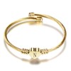 SBI Jewelry Initial N Heart Bangle Bracelet Gold Letter Cuff