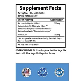 I LOVE MY PETS LLC I LOVE MY PETS LLC probiotics for Dogs chewable - Digestive AID for Dogs - PET PROBIOTIC bifidobacterium bifidum probiotic - 60 Treats (1 Bottle)