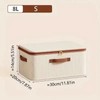 8L Cotton Linen Storage Box with Lid, Foldable Zipper Organizer