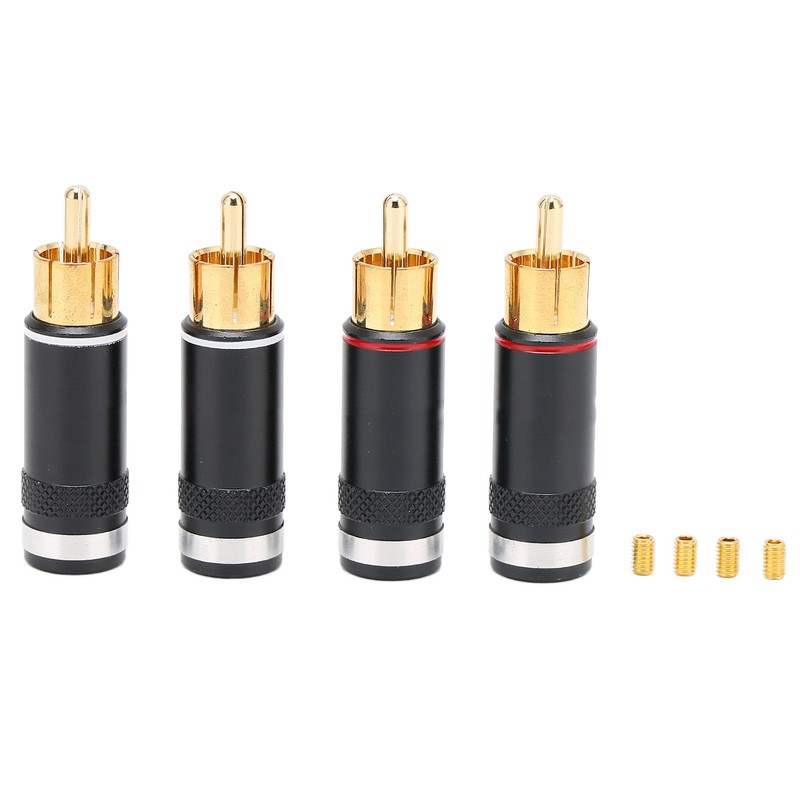 Preffair R1764 RCA Audio Plug 24K Gold Plated Signal Cable