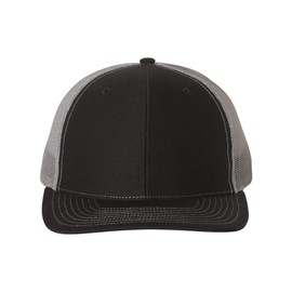 RICHARDSON Snapback Trucker Cap, Adjustable, Black/Charcoal