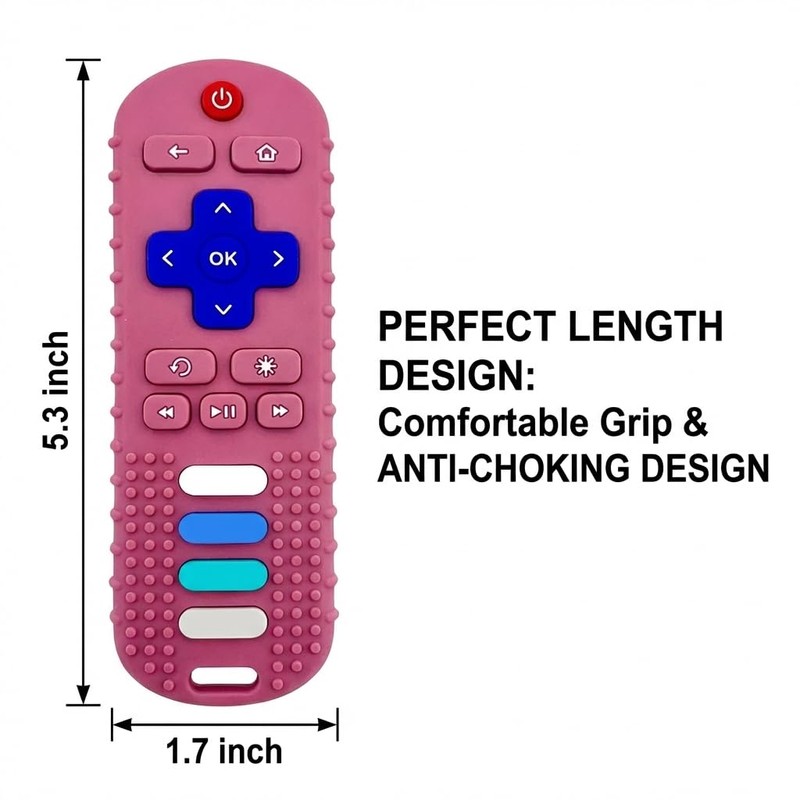Baby Teether Toy,TV Remote Control Shape Teething Relief Chew Toy