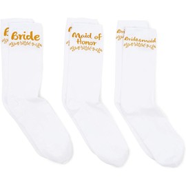 Sparkle and Bash Bridal Party Socks for Maid of Honor & Bridesmaid Gifts (3 Pairs)