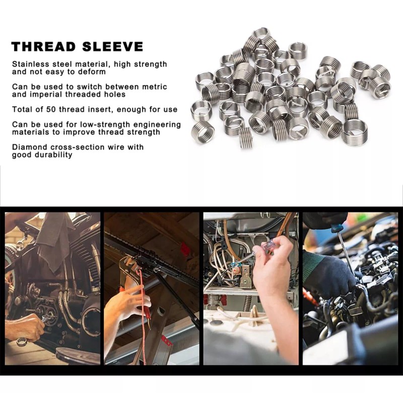 Generic Insertos Rosca 50 Piezas Tuerca Macho Hembra M10x1.25 1d