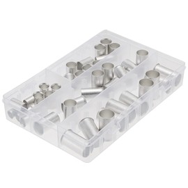 ROCKDIG 40PCS 4/0 3/0 2/0 1/0 Gauge Tinned Copper Wire Ferrules for Electrical Cable Ends Crimp Terminals Assortment Kit