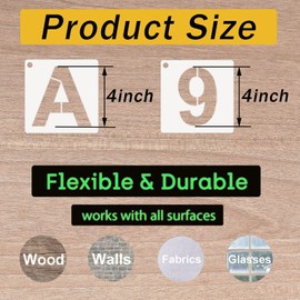 DZXCYZ Alphabet Letter Stencils 4 Inch, 36 Pcs Reusable Plastic Letter Numbers Templates, Art Craft Stencil for Painting on Wood, Wall, Glass, Fabric, Rock, Signage
