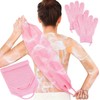 Exfoliating Shower Bath Gloves Back Scrubber Set for Body, Face,