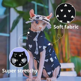 Sphynx Cat Breathable Stretchy Cat Summer Vest, Soft Hairless Cats Shirt, Sleeveless Lightweight Soft Cool Vest for Cats and Puppy (Medium(3.5-5 lbs))