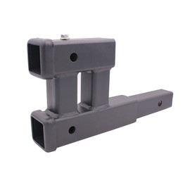 2 Inch Dual Hitch Receivers Trailer Hitch Extension Adapter Double Hitch Receivers Extender Trailer Hitch Extension 6” Rise-Drop Adapter Frosted Power Coated