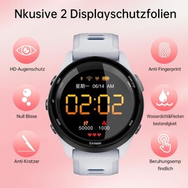 Sinskyhoo (Pack of 2) Screen Protector for Garmin Forerunner 265 Screen Protector, Protective Film for Garmin Forerunner 265 Screen Protector, Protection [Soft TPU Film] [Scratch-Free] [HD Screen