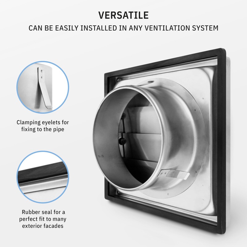 calimaero® VKE 4" Inch Dryer Vent Cover – Outdoor Stainless
