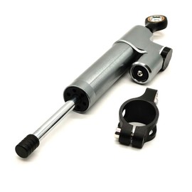 ZSADZS 25.5cm Universal CNC Steering Shock Absorber Stabilizer Adjustable Motorcycle Steering Damper Safe Control Easy Use Fit Honda (Titanium+Black)
