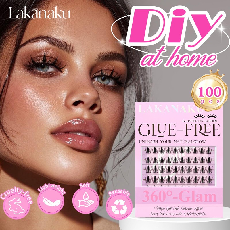 Self Adhesive Eyelashes Mange Pre Glued Lash Clusters 100 pcs