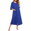 Ekouaer Women's Zipper Robe 3/4 Sleeve Housecoats Full Length House