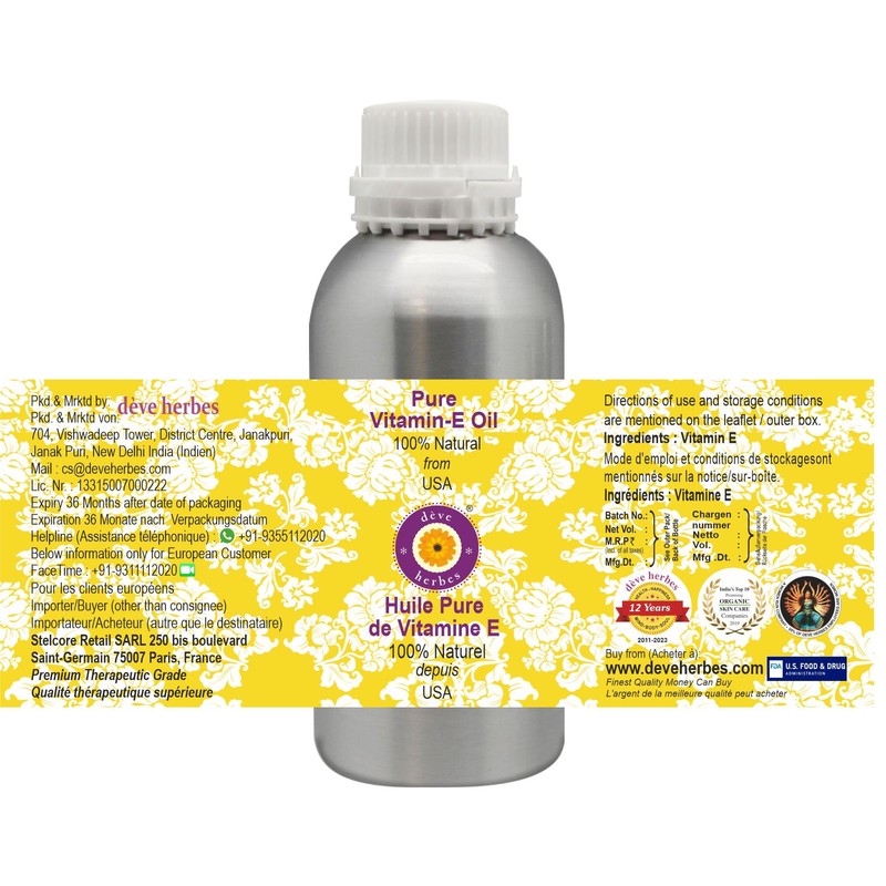 Deve Herbes Pure Vitamin E Oil 1250ml (42 oz)