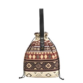 Reusable Lunch Bag 6L- Drawstring Bag for Adults and Kids with foldable Construction - Lunch Tote for Work School or Picnics - Lightweight & Waterproof, Keeps Food Fresh All Day (Bohemian style)