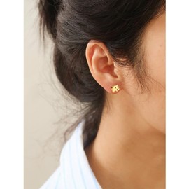 Elephant Stainless Steel Screw Back Small Stud Earrings Minimalist Chunky Fashion Animal Cartilage Tragus Piercing Sleeper Studs Hypoallergenic for Sensitive Ears Jewelry (Gold)