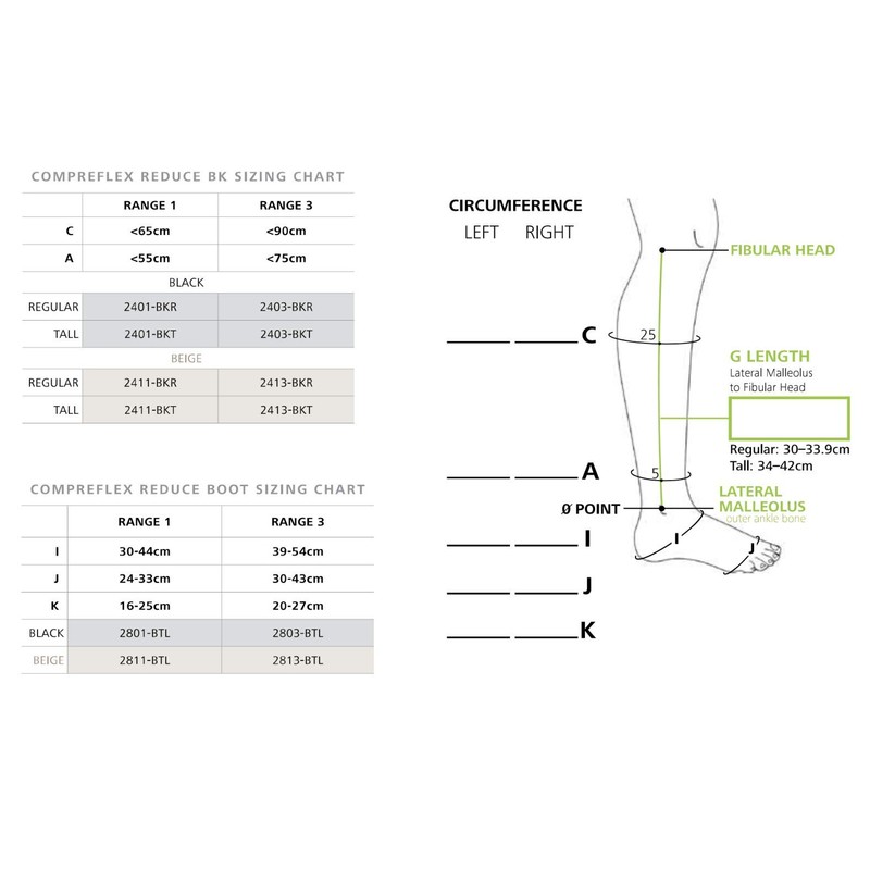 Sigvaris Compreflex Reduce Boot Black Range 3 2803-BTL