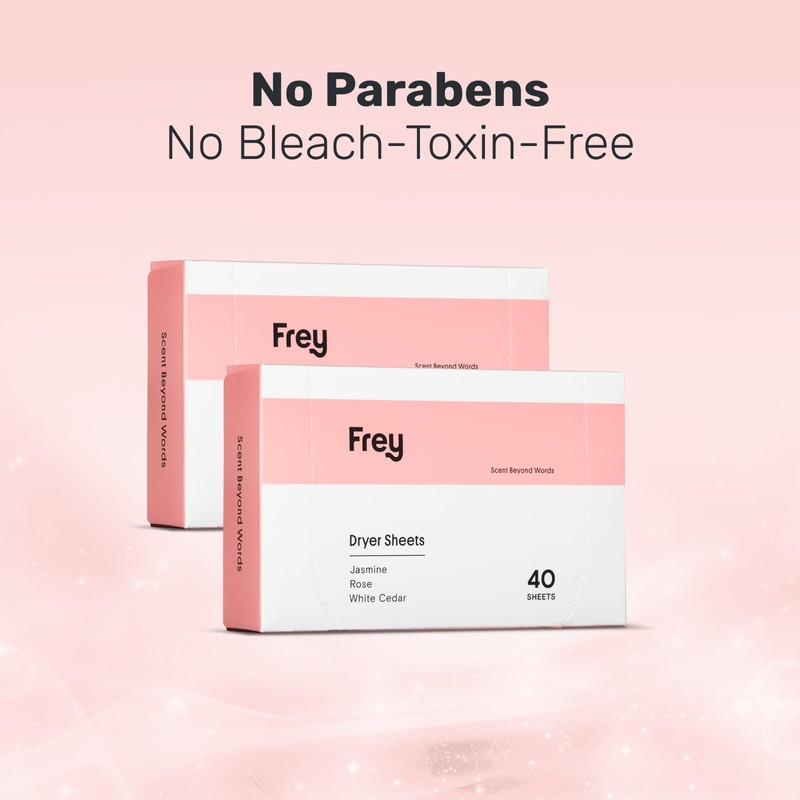 FREY Naturally Scented Dryer Sheets - Fabric Softener for Soft,