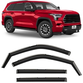 Voron Glass in-Channel Extra Durable Rain Guards for Toyota Sequoia 2023-2024, Window Deflectors, Vent Window Visors, 4 Pieces - 200556