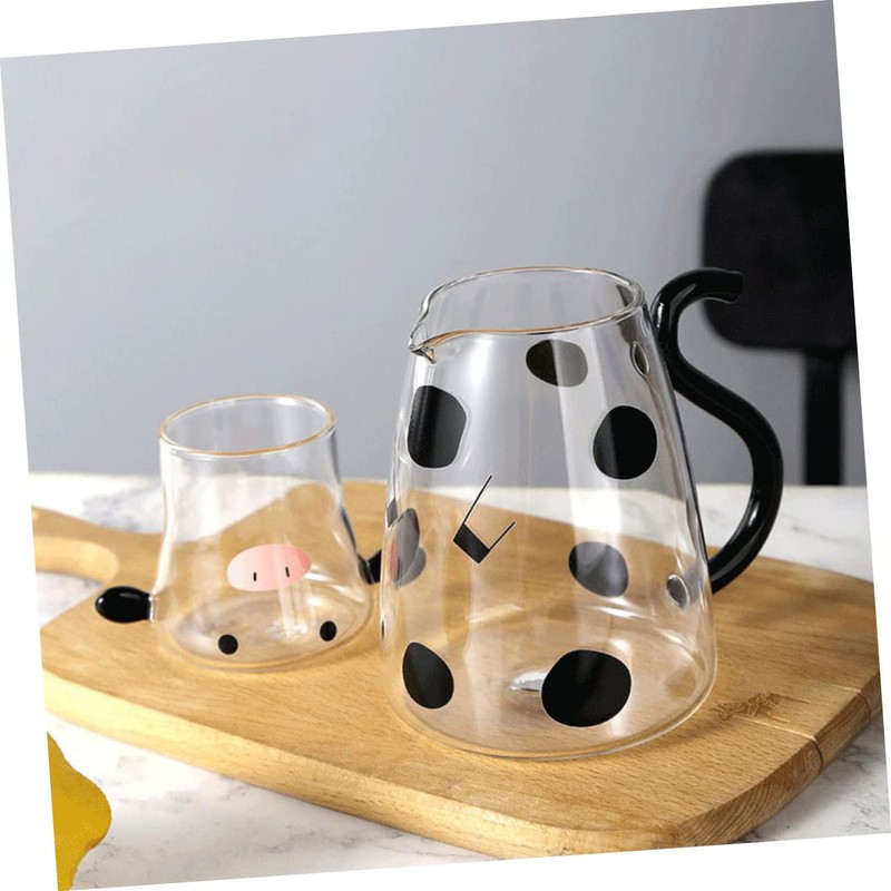 FUNOMOCYA Cute Cow Pitcher Set l Cold Water Bottle Fridge