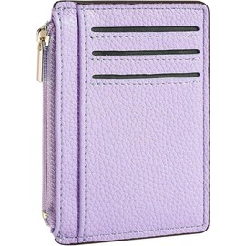 Credit Card Holder for Women Slim Minimalist Front Pocket RFID Blocking Wallet Small Compact Card Case with ID Window, Pink - Color: Purple