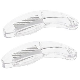 IWOWHERO 2pcs Metal Eyebrow and Lash Comb Portable Dual-use Beauty Tool for Eyebrow Grooming and Eyelash Separation Design for Salon and Home Use