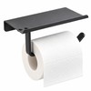 Stainless Steel Toilet Paper Holder with Phone Shelf – Wall
