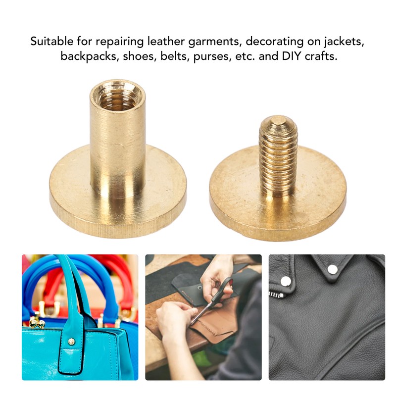 50 Set Leather Fasteners Kit Rivets for Binding Belt Strap