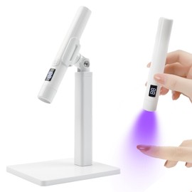 Handheld Uv Light for Nails, USB Rechargeable LED Nail Lamp, Portable Mini Nail Dryer with Magnetic Stand & LCD Screen, Cordless Gel X Lamp for Fast Curing Home DIY Manicure Nail Art
