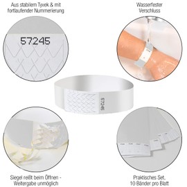 Amazy Entry Wristband, White