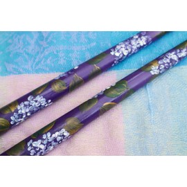 Gift Boxed Decorated Hand Painted Lavender Purple Hydrangea Flowers Taper Candles Spring Decor