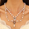 Pearl Cross Necklace for Women Boho Pearl Cross Choker Necklace