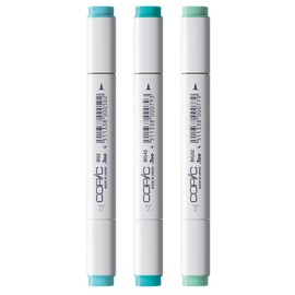 Copic Classic Deisgner Collection, Set of 3 Coloured Marker Pens, Clear Water Tints, For Art & Crafts, Colouring, Graphics, Highlighter, Design, Anime, Professional & Beginners, Art Supplies