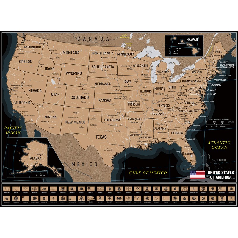 4D Cityscape Puzzle - Scratch Off : USA Travel Map