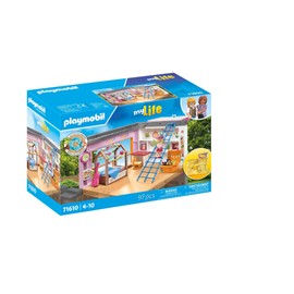 PLAYMOBIL MyLife 71610 Children's Room Including a Girl Figure and a Sticker Sheet, Made from Over 80% Recycled and Bio-Based Materials, Versatile Toy for Children from 4 Years