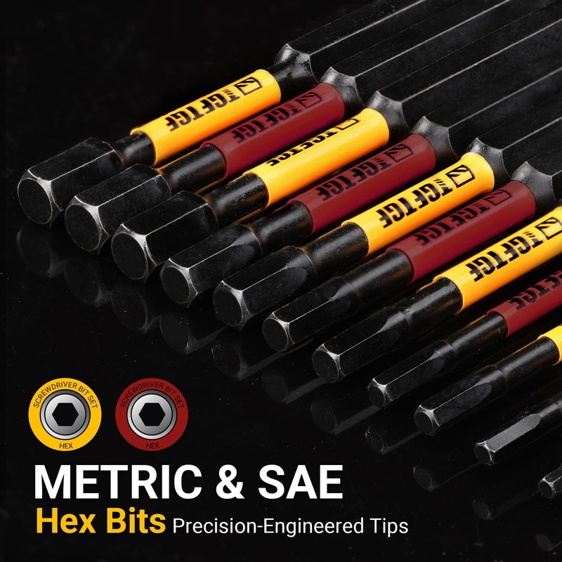 Impact Hex Head Allen Wrench Drill Bit Set, 24PCS, 4-inch