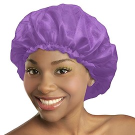 Donna Treatment Satin Bonnet, Sleep Cap for Women, Silk Hair Bonnets for Women Satin Bonnet Curly Hair Wrap for Sleeping Cap, Shower Cap for Women PURPLE
