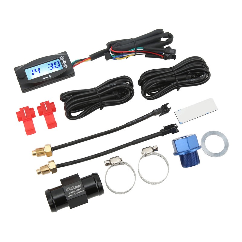 4 in 1 Water Oil Temperature Time Voltage Gauge LCD