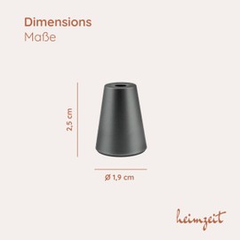 heimzeit Cupboard Knobs for Doors, Drawers and Dressers Made of High Quality Aluminium [4 Pack Round] Dark Grey Stylish Design Furniture Knobs with Single Hole Handle and Screws