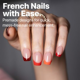SXC Cosmetics X-Pro Tips French Tip Press on Nails – French Red Edition (RED113KIT-XS Square)