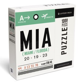 Miami, Florida, MIA, Luggage Tag (1000 Piece Puzzle, Challenging Jigsaw Puzzle for Adults, Made in USA)