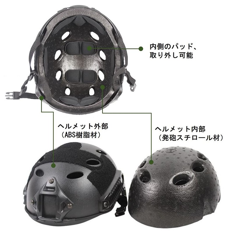 Ansimple Tactical Helmet, Airsoft Helmet, Cosplay Helmet, Survival Game, Equipment,
