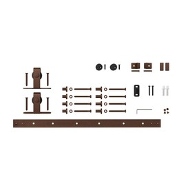 5 ft. Oil Rubbed Bronze Solid Steel Mini Sliding Rolling Barn Door Hardware Kit for Single Furniture Wood Doors