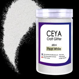 Ceya Ultra Fine Glitter Powder, 1.1LB/ 17.63OZ Pearl White Glitter 1/128” 0.008” 0.2mm Craft Bulk Glitter for Slime Resin Tumbler Jewelry Nails Painting Makeup Wedding Festival Decoration