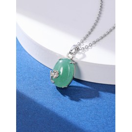 Jovivi Green Aventurine Crystal Necklace for Women,Natural Stone Healing Flower Wrapped Gemstone Pendant Necklace Jewellery Gifts For Her Mum Christmas Birthday