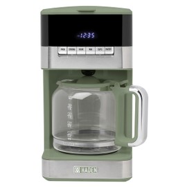 HADEN Quintessential Brew 12 Cup Digital Drip Coffee Maker with Control Settings, Cedar Green and Chrome