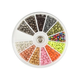 MUUNN 240pcs Tungsten Slotted Beads Assorment, 12 Colors Fly Tying Nymph Head Tungsten Beads Assorted with Tackle Box, 3.5mm